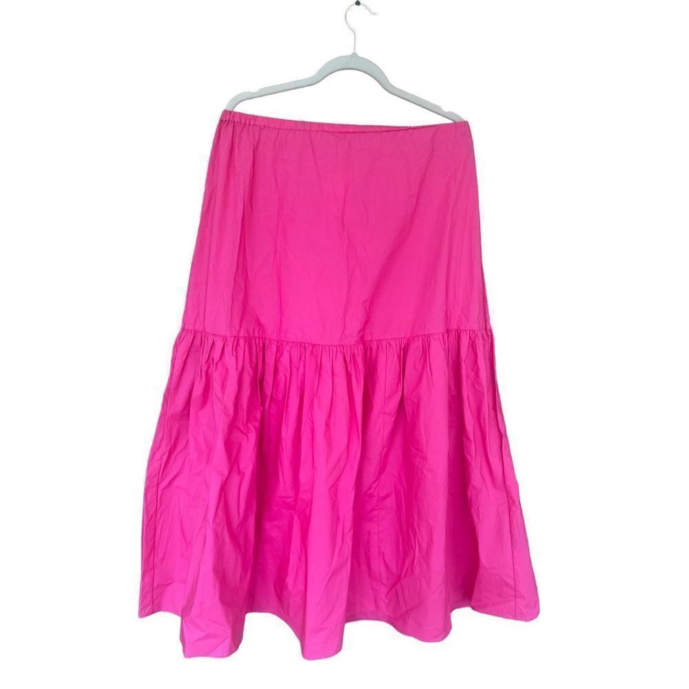 H&M Women’s Pink High Waist Cerise Long Flare Skirt Size S NWT - Picture 4 of 4